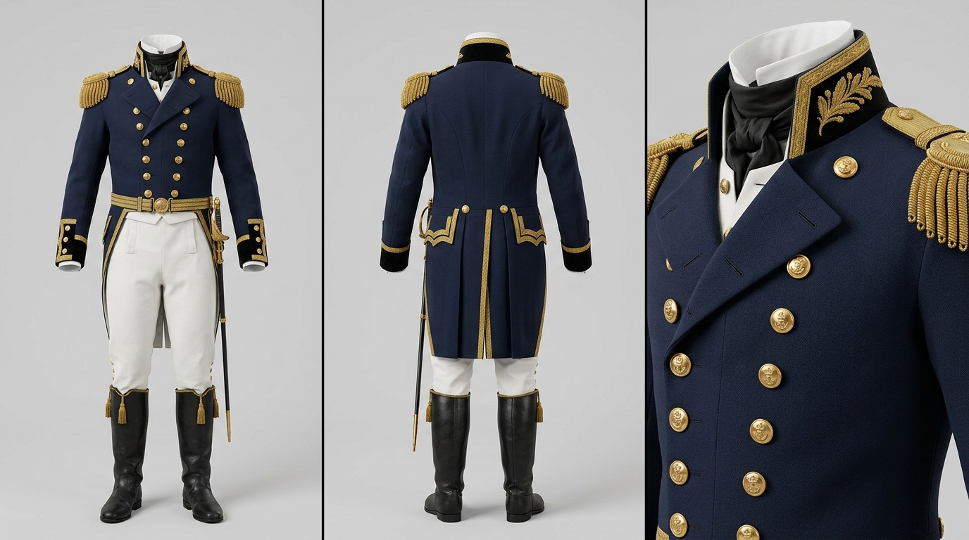 Early-19th-century naval officer — costume sheet