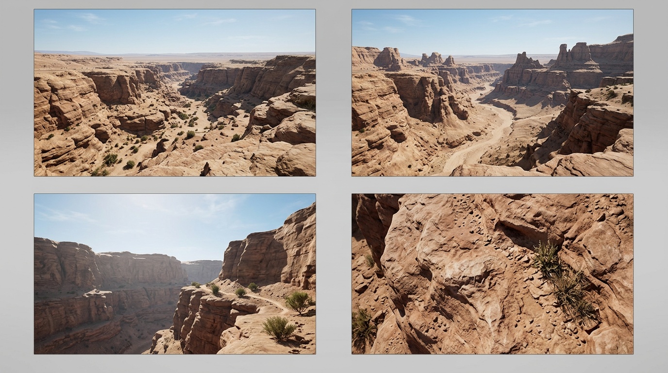 Desert canyon — location sheet