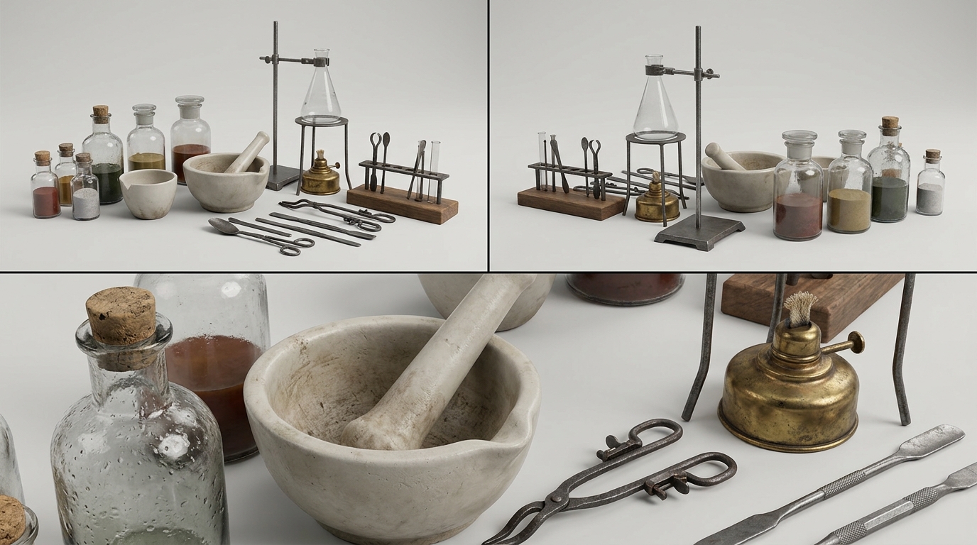 Historical laboratory equipment — prop sheet