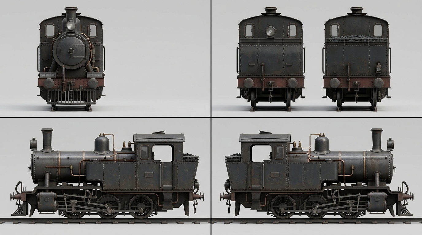 Steam tank locomotive — turnaround sheet